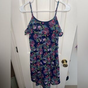 Colorful Paisley Off-Shoulder Dress Like Romper